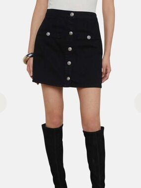 L’Agence Kris Button Front Mini Skirt